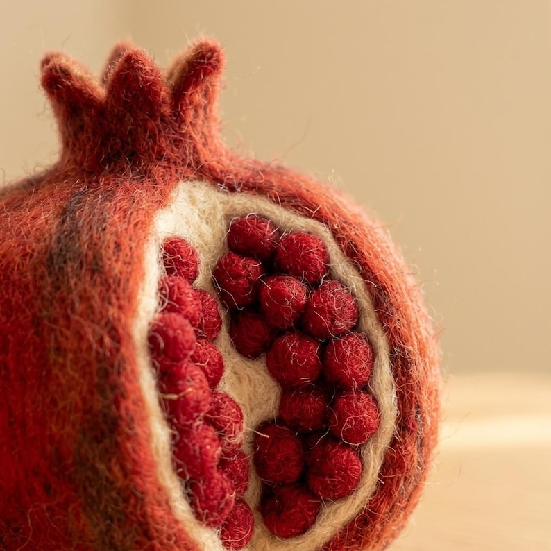 Nadelfilz Set Granatapfel DIY Handwerk Anfänger Realistische Wollfilz Kunst