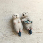 Handgefertigter nadelgefilzter Otter – Miniatur-Flussotter aus Wolle, 7,5 cm
