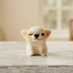 Nadelgefilzter Chihuahua aus Wolle – Miniatur-Hundewelpe, Regaldeko, 7,5 cm