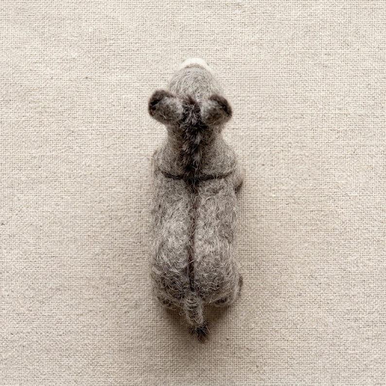 Nadelfilz Bastelset Esel für Anfänger, DIY Handarbeit Set mit Merinowolle, Filznadeln und Anleitung, 6-8 cm Figuren Größe
