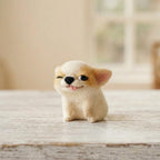 Nadelgefilzter Chihuahua aus Wolle – Miniatur-Hundewelpe, Regaldeko, 7,5 cm