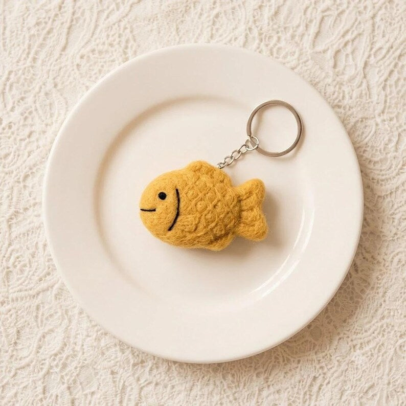 Wollfilz Schlüsselanhänger Kawaii Croissant Donut Taschenaccessoire Deko
