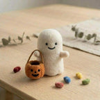 Nadelfilz Geist mit Kürbis Korb Halloween Schreibtisch Dekor